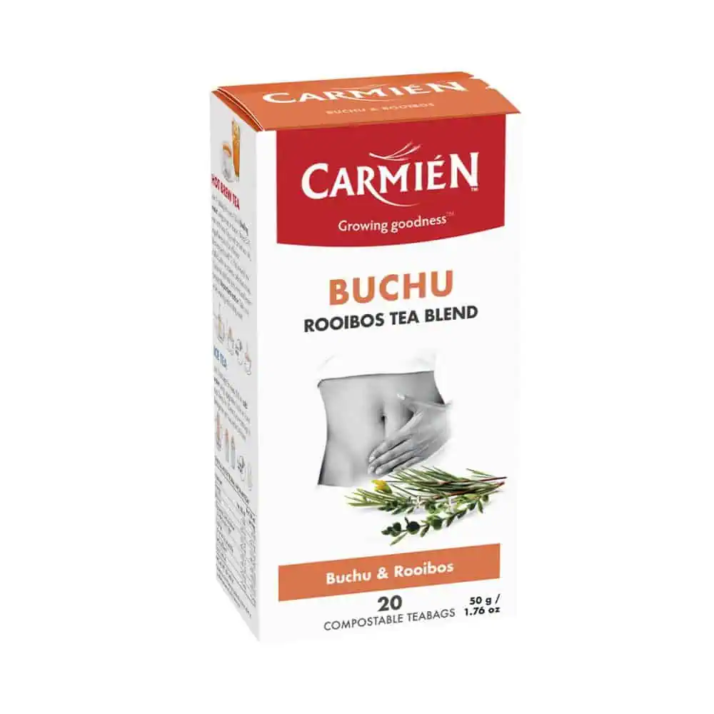 Rich Rooibos and Buchu tea blend for wellness and natural flavor. Perfect for a soothing, antioxidant-rich beverage. Ideal for health-conscious tea lovers seeking South African herbal infusions.
