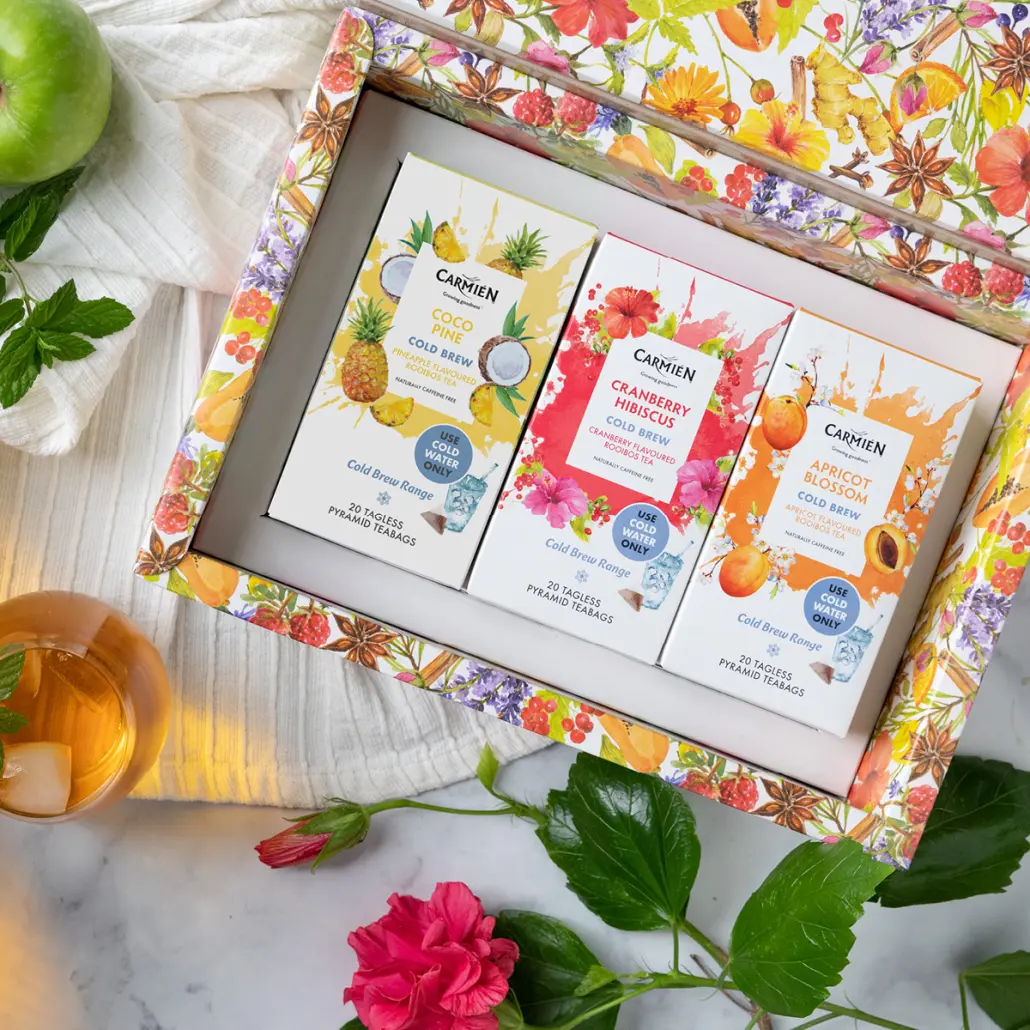 Cold Brew Gift Box: Cranberry Hibiscus, Apricot Blossom, Coco Pine (3 x 20 Teabags)