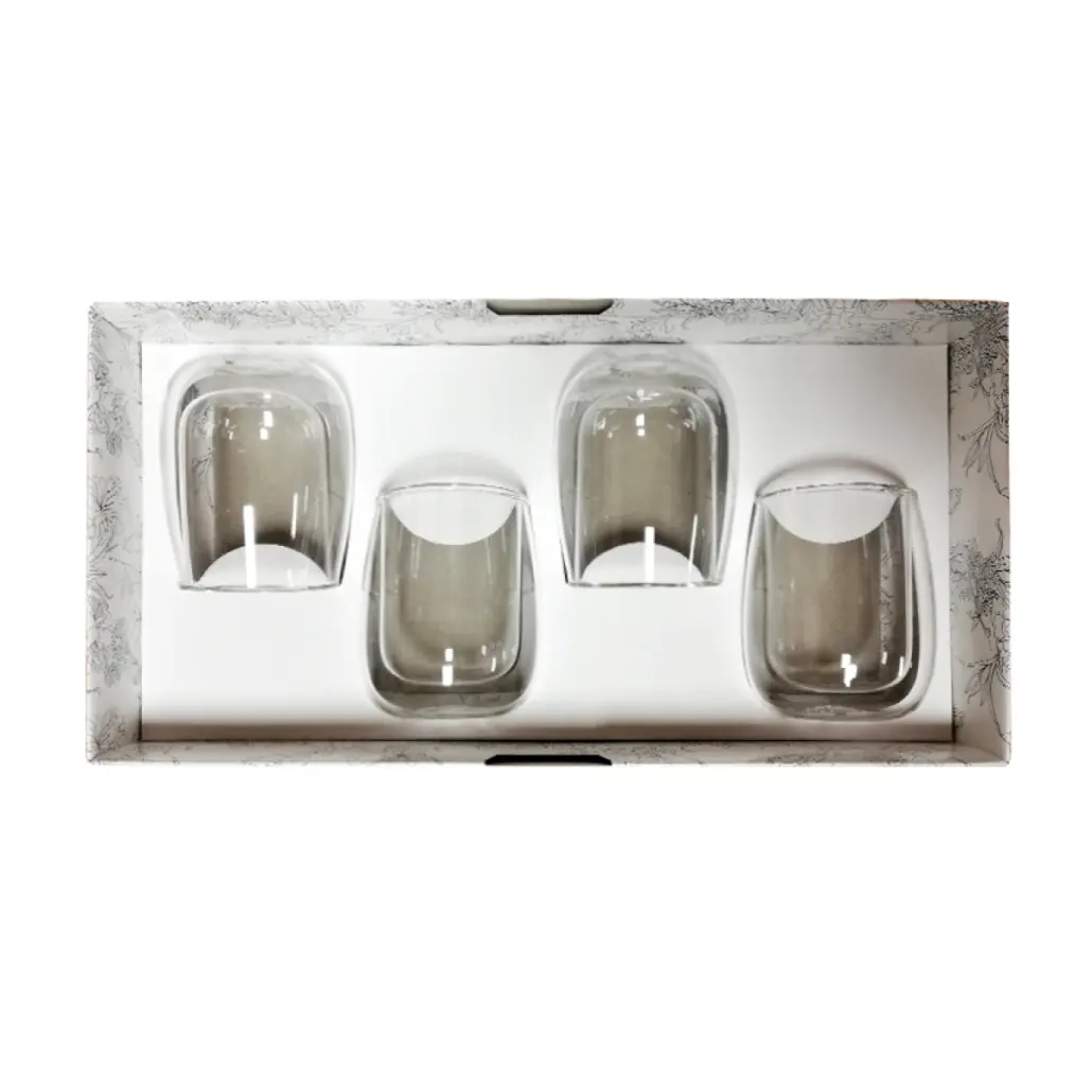 Gift Pack with 4 x 200ml Double-Wall Glass Cups
