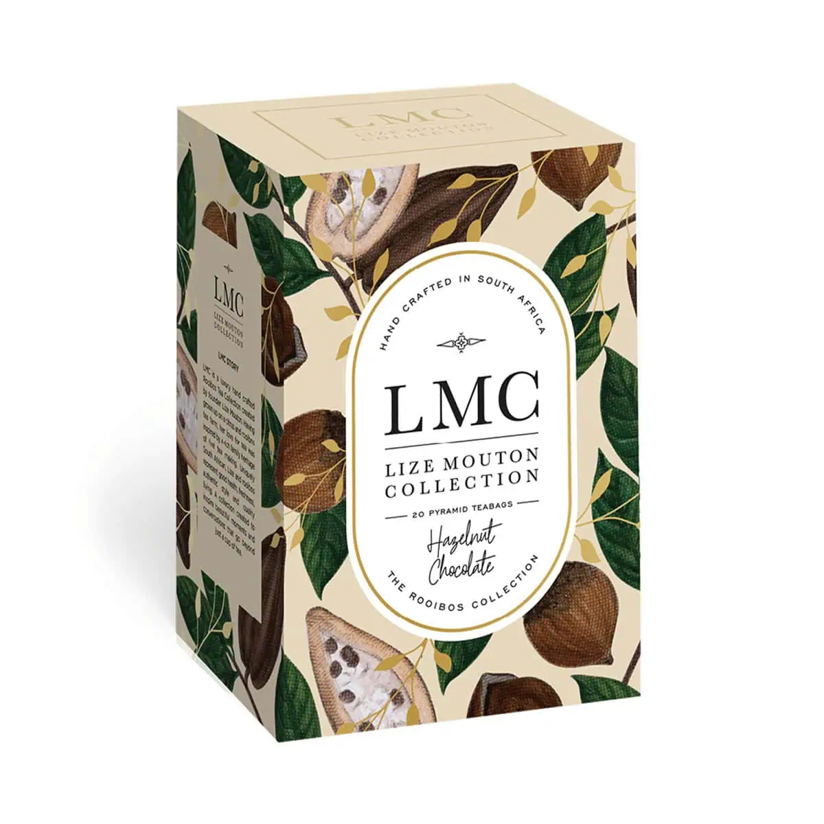 Rich Hazelnut & Chocolate Flavour Tea - LMC Hazelnut Chocolate Tea, crafted in South Africa, offers a delightful blend of roasted hazelnuts and smooth chocolate, perfect for a comforting tea experienc.
