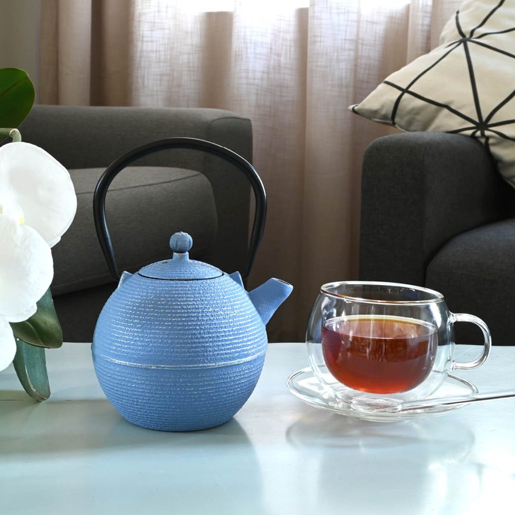 Cast Iron Teapot - Light Blue (700ml) - Image 2