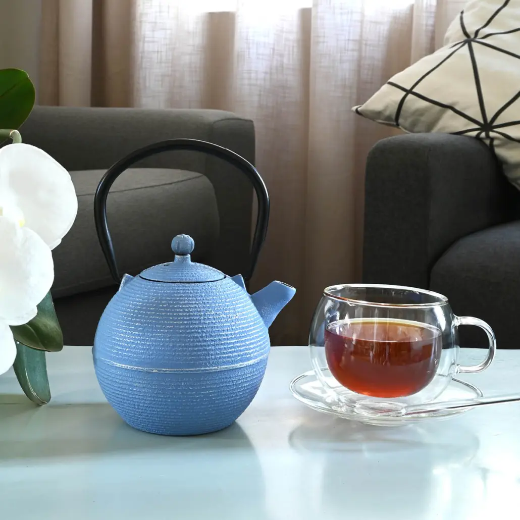 Cast Iron Teapot - Light Blue (700ml) - Image 2