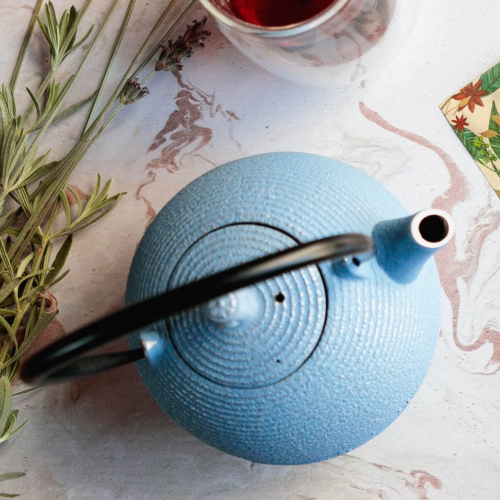 Cast Iron Teapot - Light Blue (700ml) - Image 3