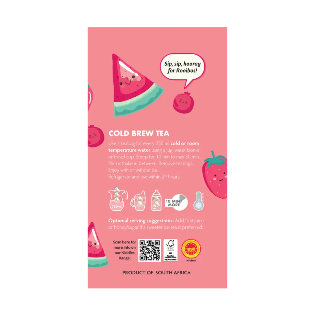 Berry Watermelon Kiddies Cold Brew Tea Multi-Pack (6 x 20 Teabags) - Image 4
