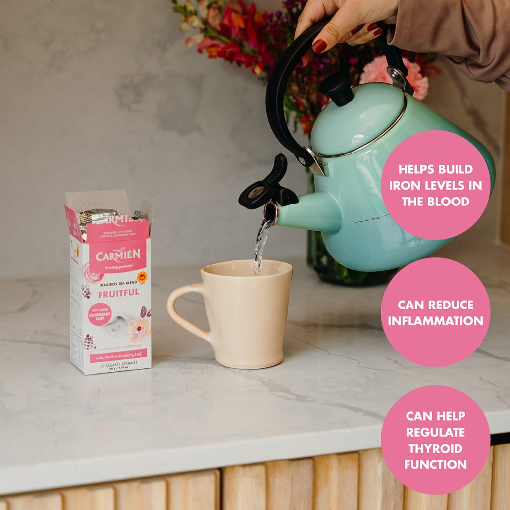 Carmién Fruitful with Raspberry Leaf (20 Teabags) - Image 7