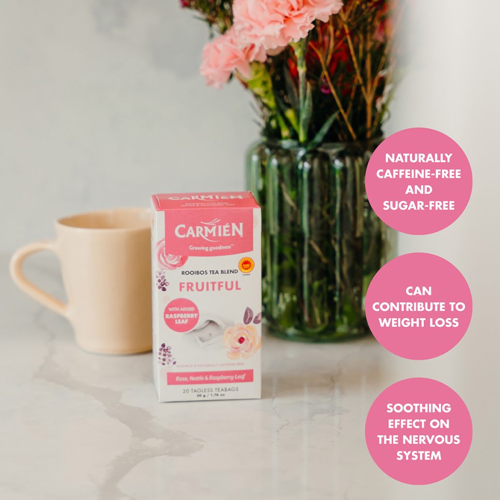Carmién Fruitful with Raspberry Leaf (20 Teabags) - Image 6