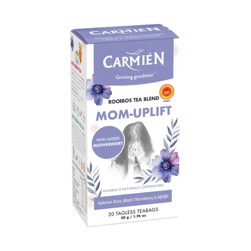 Carmien Mom-Uplift Specialty Rooibos Tea with Motherwort, Valerian Root, Black Thornberry and Alfalfa