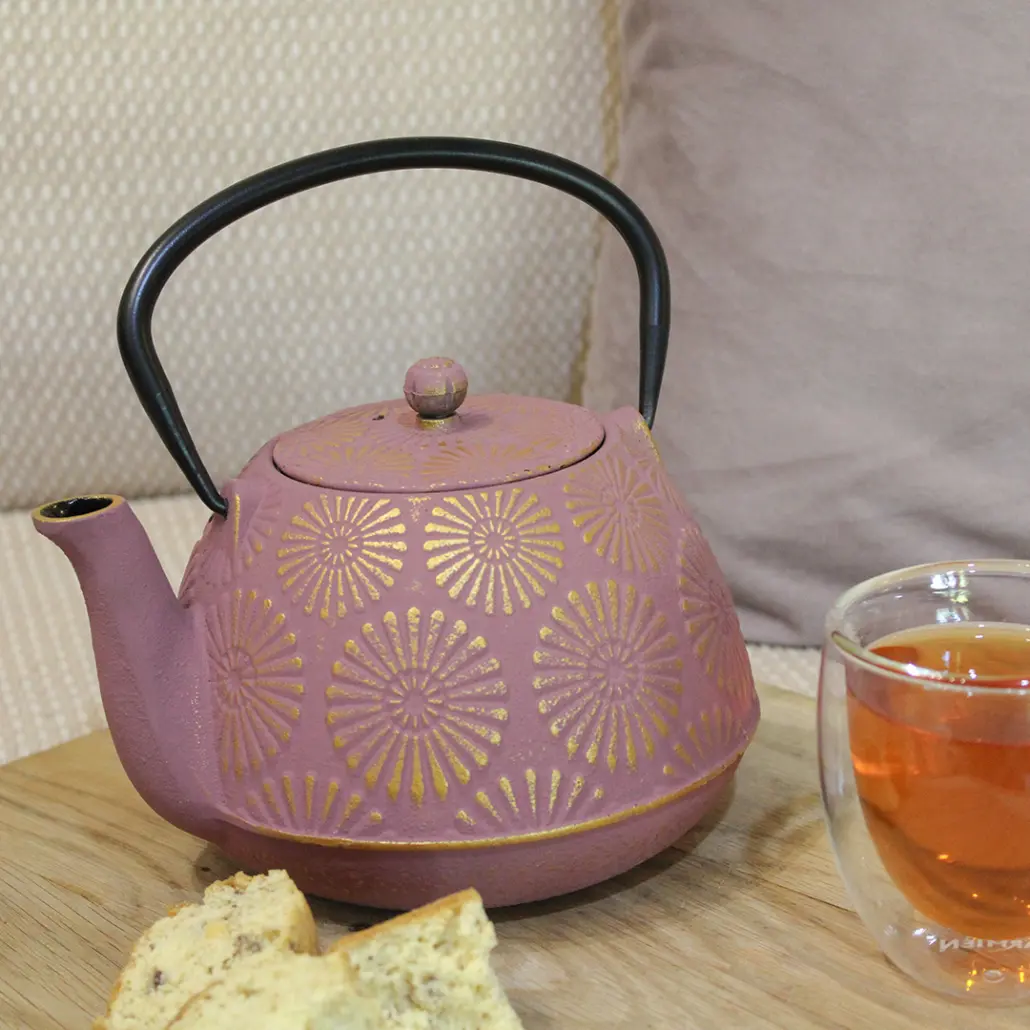 LMC Cast Iron Teapot - Pink Gold (1200ml) - Image 2
