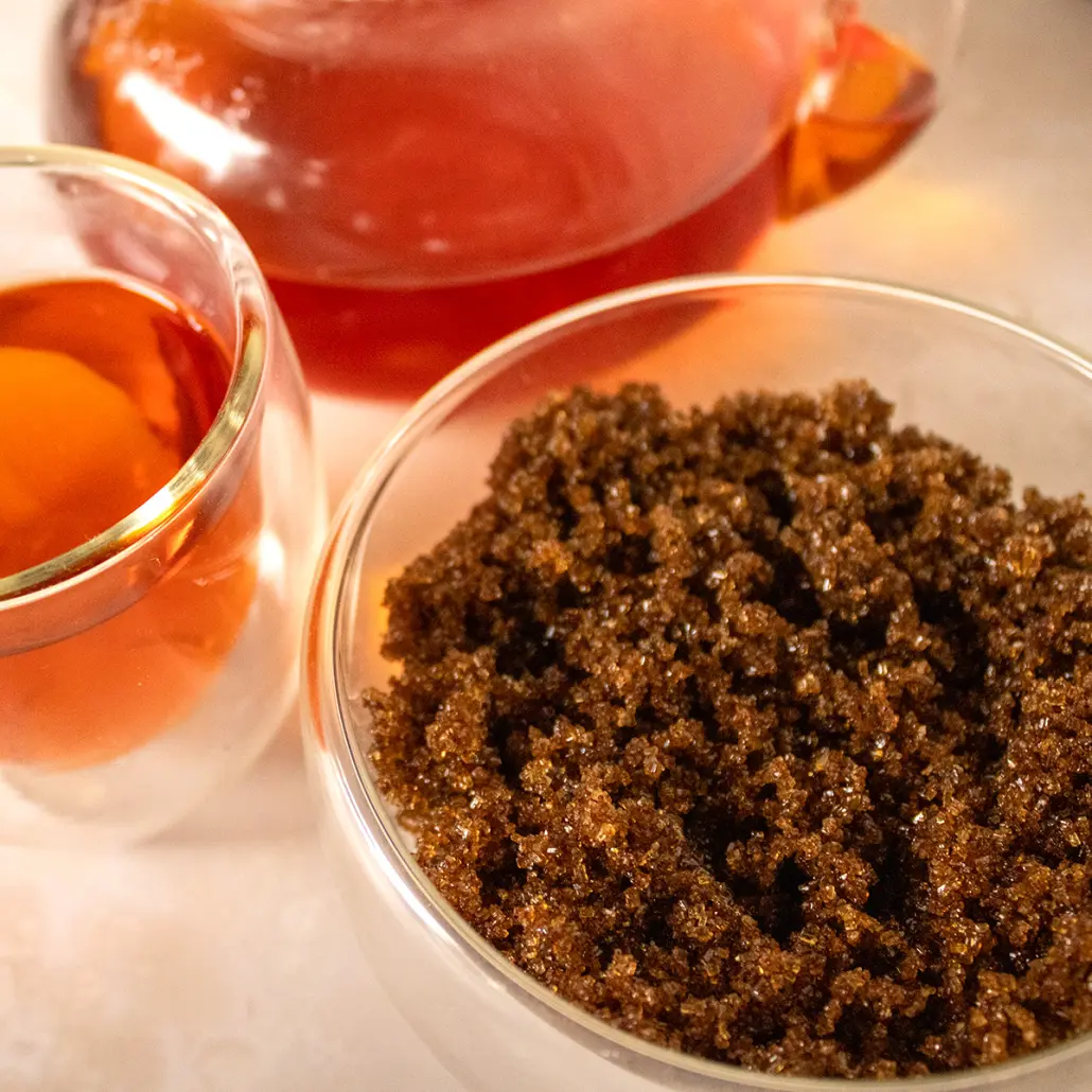 Breast cancer awareness tea from Carmién Tea, featuring traditional Rooibos tea leaves and organic ingredients, promoting health, wellness, and South African herbal tea traditions.