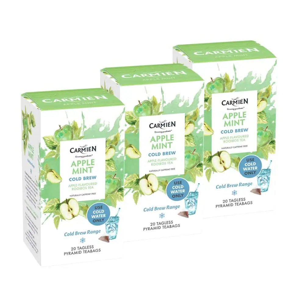 Refreshing Apple Mint Cold Brew Rooibos Tea - 3 x 20 Teabags.